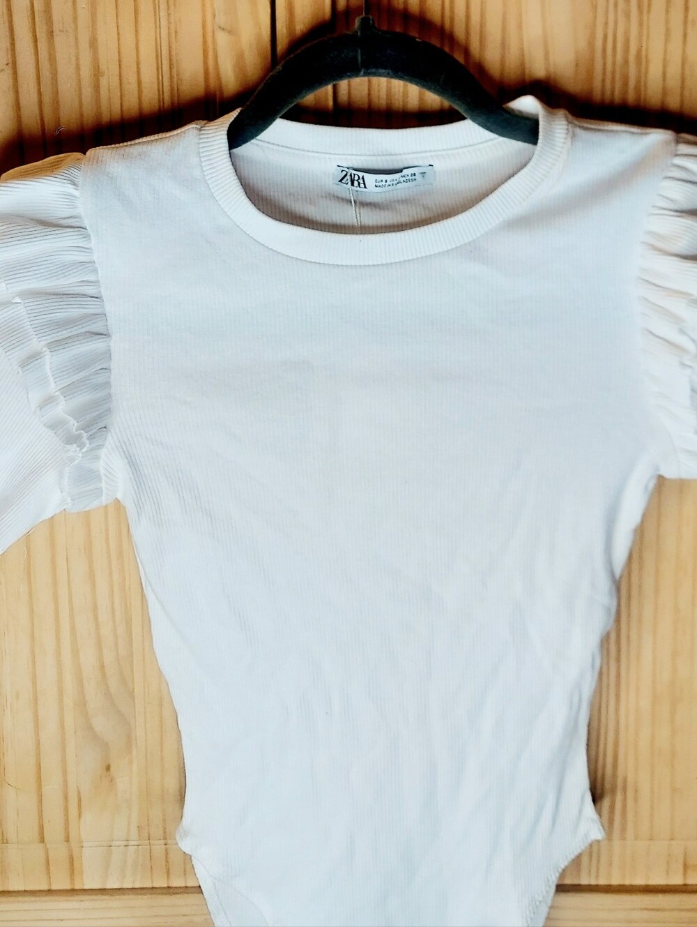 Zara Ruffle Ribbed Bodysuit - Picture 5 of 12